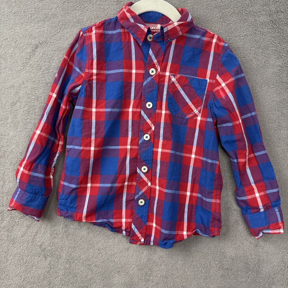 Toddler Long Sleeve Button Up Arizona Size 4t Red/Blue
